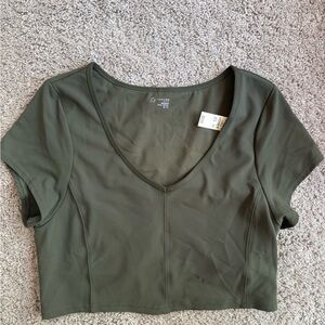 Cropped Olive Green Top